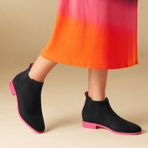 Vivaia Ryan Pro SlipOn Wtr RPT Elegant Casual Chelsea Boot Black Pitaya Pink 9.5